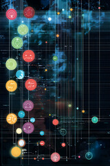 Obraz premium Digital Network Connectivity - Abstract Technology Infrastructure. network, digital, technology, abstract