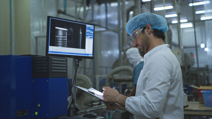 The production control supervisor inspects and controls the operation of machines in the...