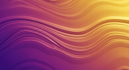 Obraz premium Abstract Wavy Background: A vibrant abstract background design featuring a mesmerizing blend of purple and yellow hues in a wavy, flowing pattern.