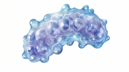 Front view of a single methanogen organism isolated on a white transparent background. Archaea. Illustration
