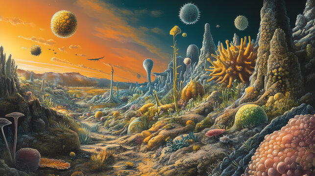 Exploring the unique world of kingdom archaebacteria: origins, characteristics, and significance in microbial life. Archaea. Illustration