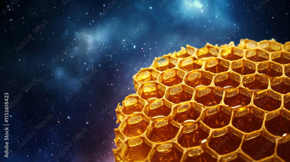 Poster floating honeycomb structure in the vastness of space captured in gigapixel detail