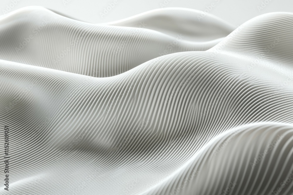 Poster a white fabric with a wave pattern