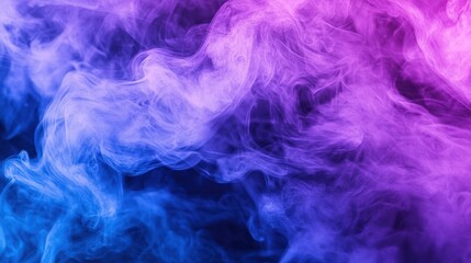 Obraz premium Abstract Blue and Purple Smoke Swirling on Dark Background