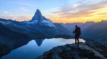 Majestic Matterhorn Sunrise: A Hiker's Serene Moment