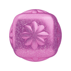 3D Glitter Abstract Pink Floral Cube