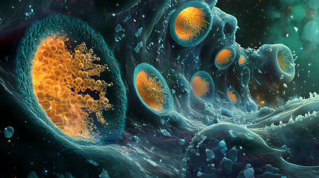Binary fission of bacteria. Archaea. Illustration
