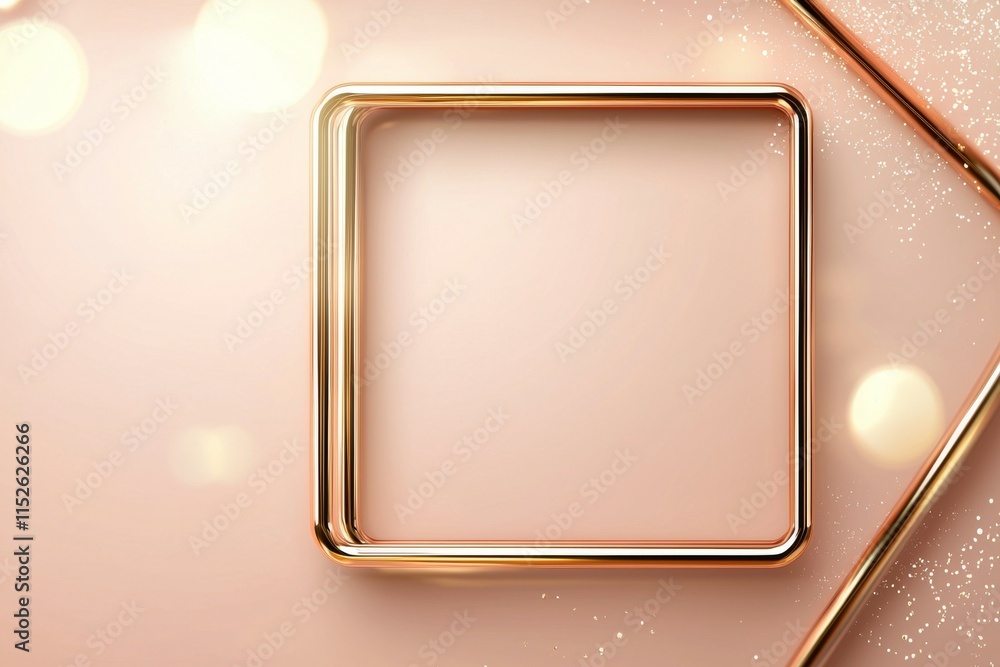 Poster a gold frame with a square in the middle