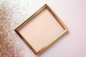 Fototapeta premium A gold frame with a white background