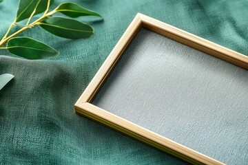 A picture frame with a leaf on it