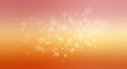 Abstract Bokeh Background: Soft, dreamy bokeh lights dance across a vibrant gradient backdrop of orange and pink, creating a gentle and ethereal atmosphere. Perfect for designs that evoke warmth.