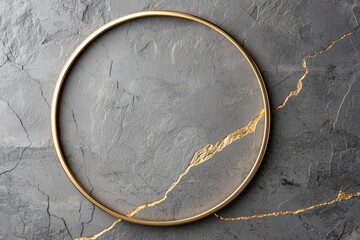 A gold colored ring with a gold band