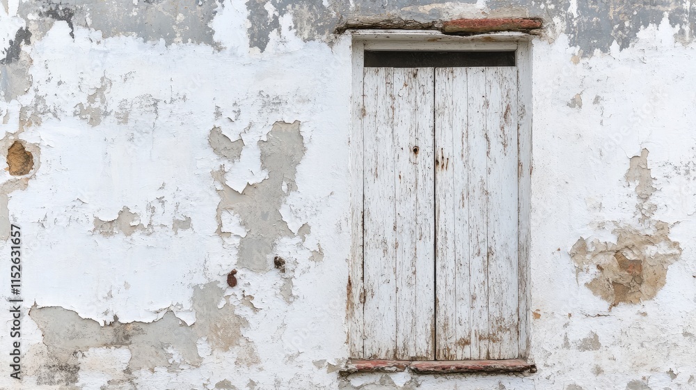 Poster a weathered white wall with subtle peeling and marks, offering ample space to insert text or visual 