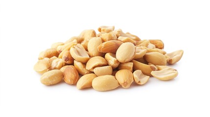 Various types of nuts, including walnuts, almonds, peanuts, cashews, and pistachios, displayed on a clean background, emphasizing the natural textures and rich details of each nut variety, 