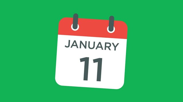 calendar - January 11 icon illustration isolated vector sign symbol