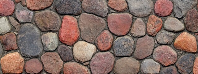 Seamless texture of multicolored river stones.