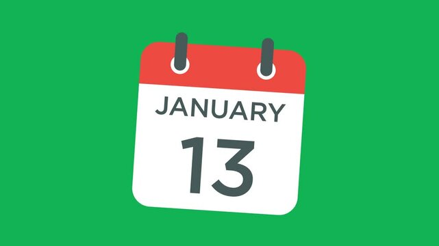calendar - January 13 icon illustration isolated vector sign symbol
