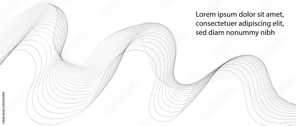 Poster line abstract wavy background. wave lines pattern on white background. wave flowing liquid line. cur