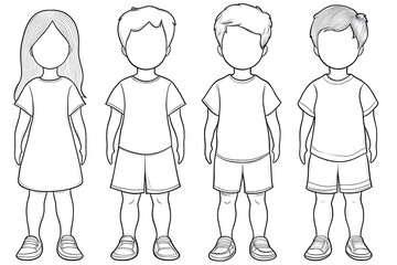 Simple Child-Friendly Minimalist Outline for Figure