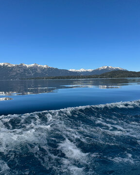 Scenic View While Sailing on Lake Nahuel Huapi
