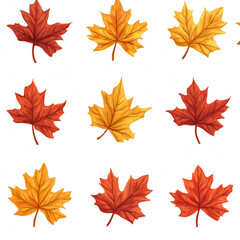Obraz premium Colorful Maple Leaf Pattern for Fall Decoration
