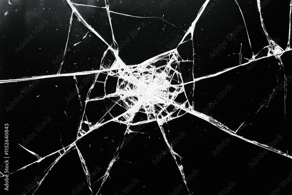 Poster a window with a spider web pattern on it