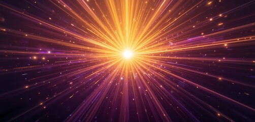 Naklejka premium Golden Radiance Exploding From Central Light Source