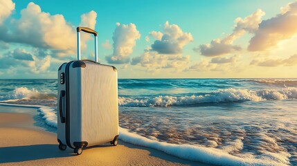 Modern Carry-on Suitcase by the Beach