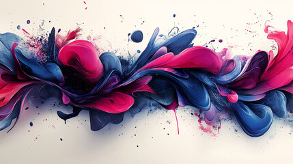 Vibrant abstract digital design with chaotic patterns, blending colors and shapes, creating a sense of motion and depth.

