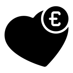 Obraz premium euro glyph icon