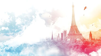 Travel YouTube Banner Featuring World Landmarks