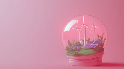 Artistic Environmental Glow: A Bulb with Nature Inside