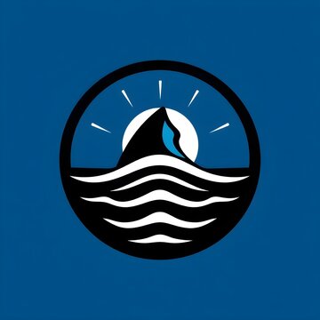  dramatic, cinematic logo of a pop art sea, composed of geometric shapes and clean lines, emphasizing balance, symmetry, and visual clarity