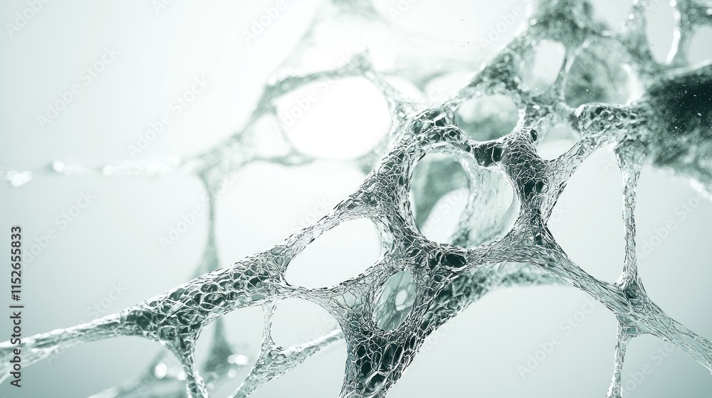 Aufkleber abstract image of translucent, interconnected bubbles resembling a web, offering a sense of depth an