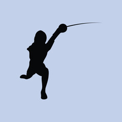 Fencing Sport Simple Silhouette Vector