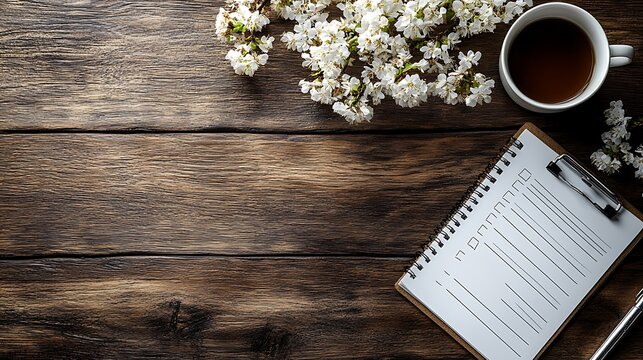 High-Quality Checklist on Wooden Desk