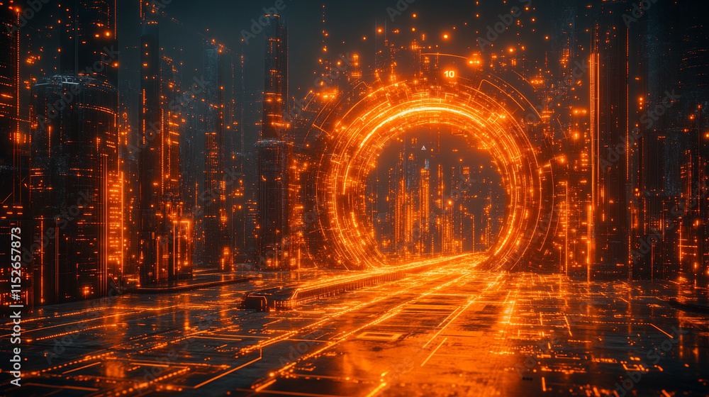 Poster digital background representing the flow of data, symbolizing technological processes, network abili