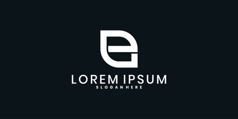 Abstract initial E logo vector design
