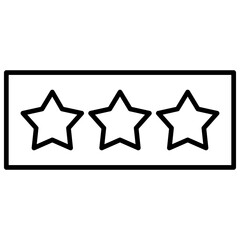 Rating Star Icon, Black And White Outline Icon Symbol