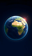 Fototapeta premium Planet earth futuristic concept, abstract stock market one graph on dark blue background, with white tones