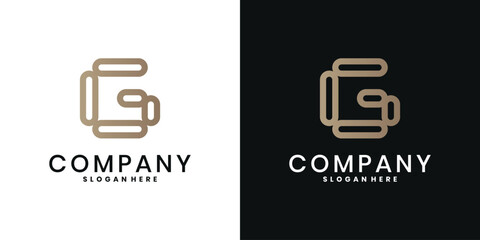 Fototapeta premium Modern creative letter G vector logo design with linear style