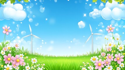 Wind Turbines in Open Countryside