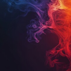 Obraz premium Abstract Swirling Smoke, Red Blue Hues, Dark Background