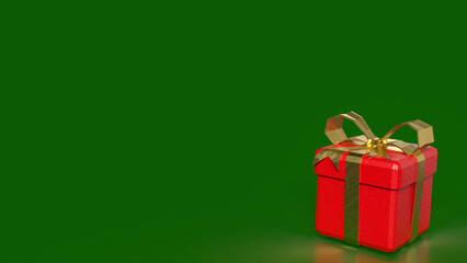 The RED gift box for celebration or holiday concept  3d rendering.