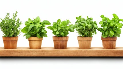 Aromatic herbs flourishing in natural wooden planters, creating a vibrant and inviting display.