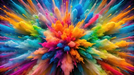 Obraz premium Colorful paint explosion on background showcasing creativity and energy, paint, explosion, vibrant, multicolored