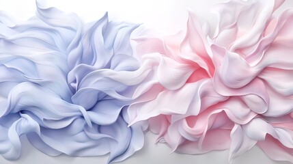 Obraz premium Abstract pastel pink and blue swirling fabric texture.