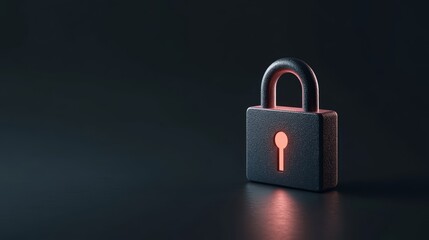Naklejka premium Reinforced security, red lock securing a black padlock for enhanced data protection