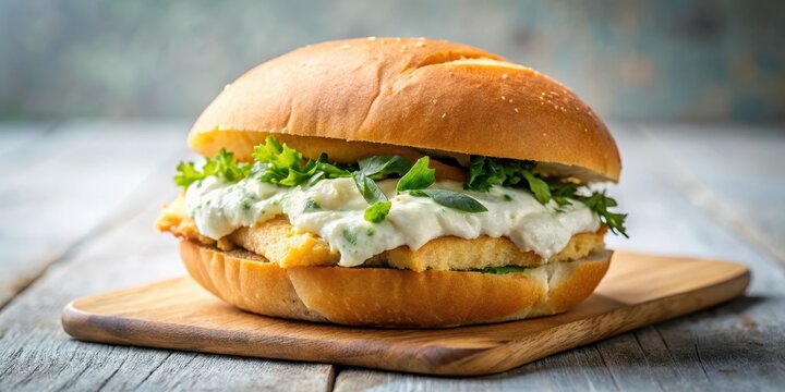 Backfisch Fischfilet with Remoulade in a bread roll, backfisch, fischfilet, remoulade, br?tchen, bread roll, seafood