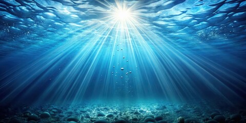 Underwater background with water bubbles and undersea light rays shine, underwater, background, water bubbles, undersea, light rays
